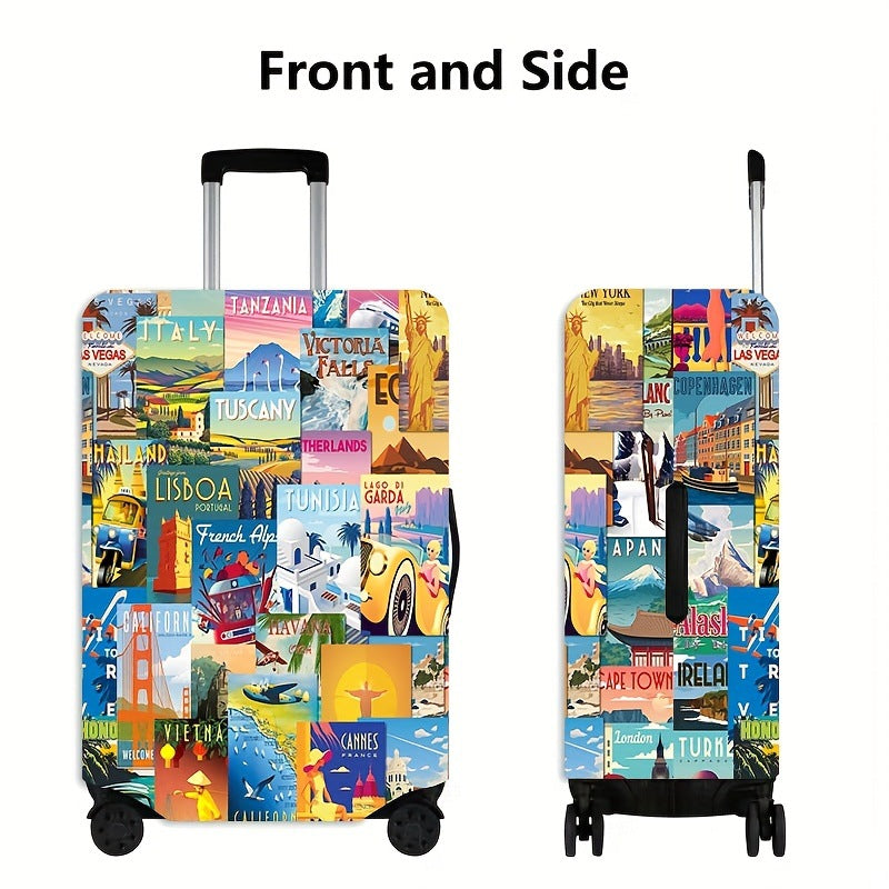 Dame hard skall koffert med kreativ reise motiv Skanto