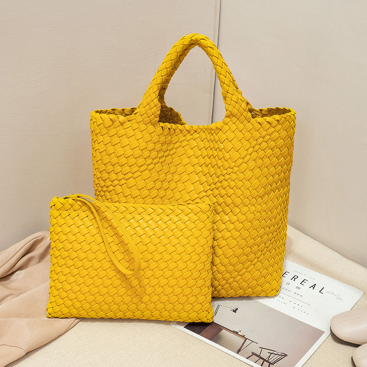 Elegant Flettet Håndveske med Avtagbar Clutch Skanto