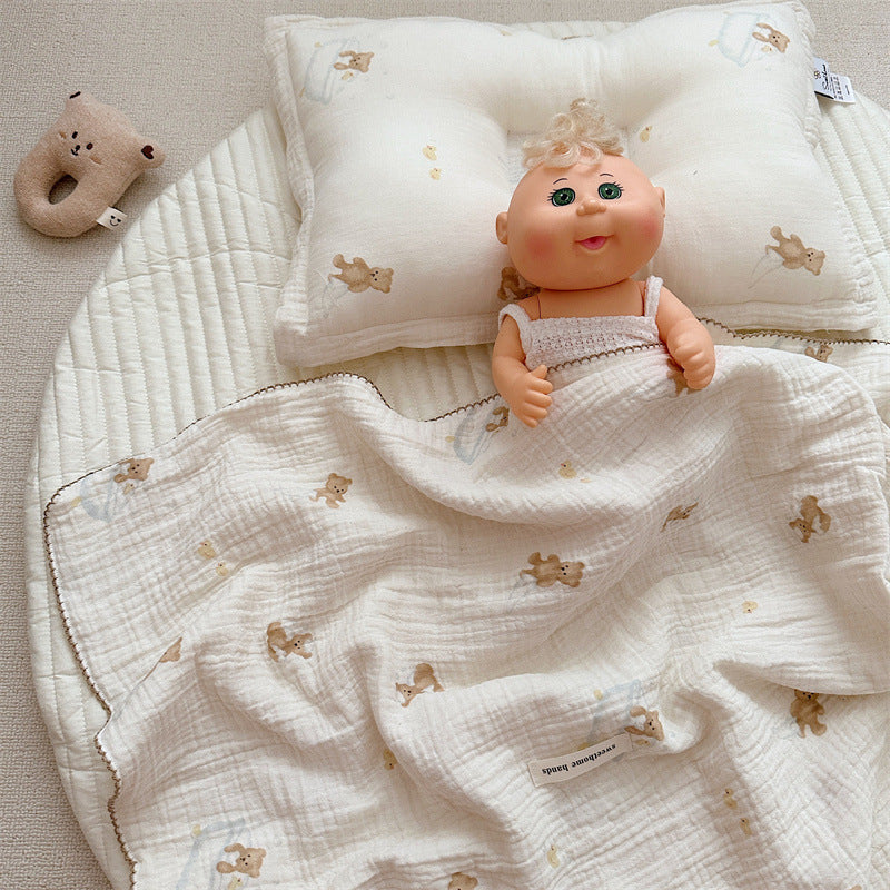 Unisex Cozy Muslin Blanket med Søtt Kanin Design Skanto