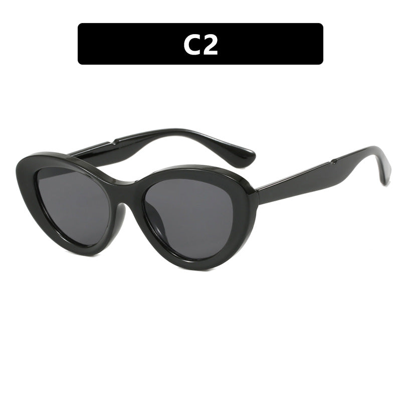 Dame Cat-Eye solbriller med stilfull plastramme og polariserte glass Skanto