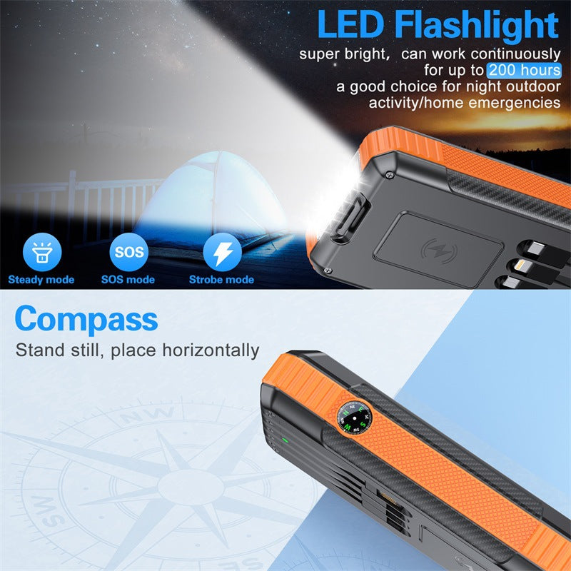 Powerbank med solcellelading og integrert LED-lampe Skanto