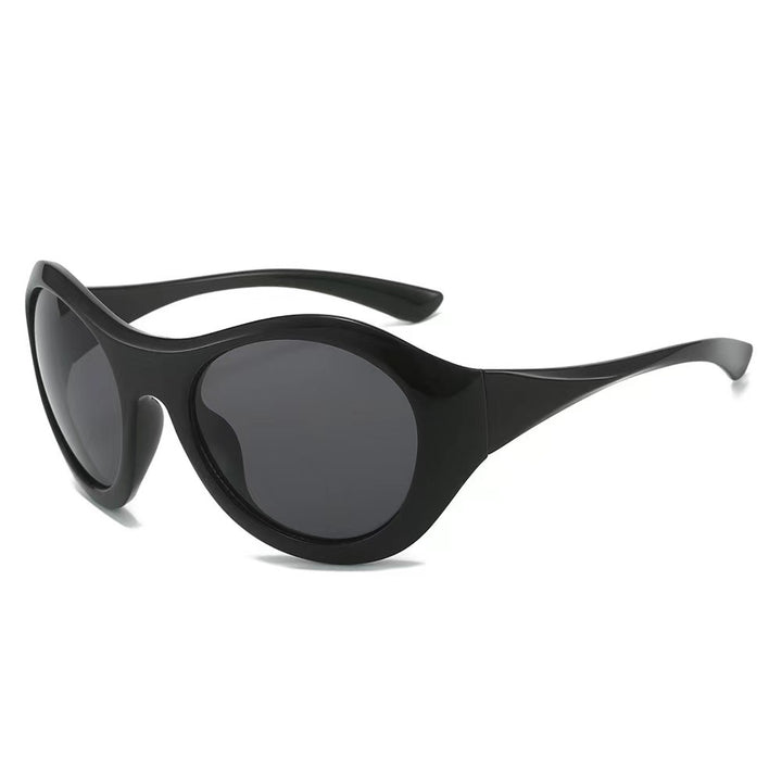 Dame Mote Oval Solbrille med gjennomsiktig ramme Skanto
