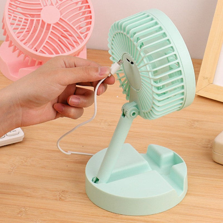 Mini vifte med sammenleggbar teleskopisk telefonholder | Skanto