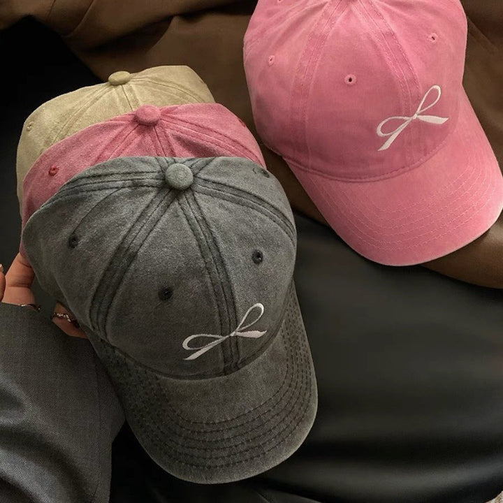 Kvinnemers Brodert Sløyfe Detalj Justerbar Baseball Caps Skanto
