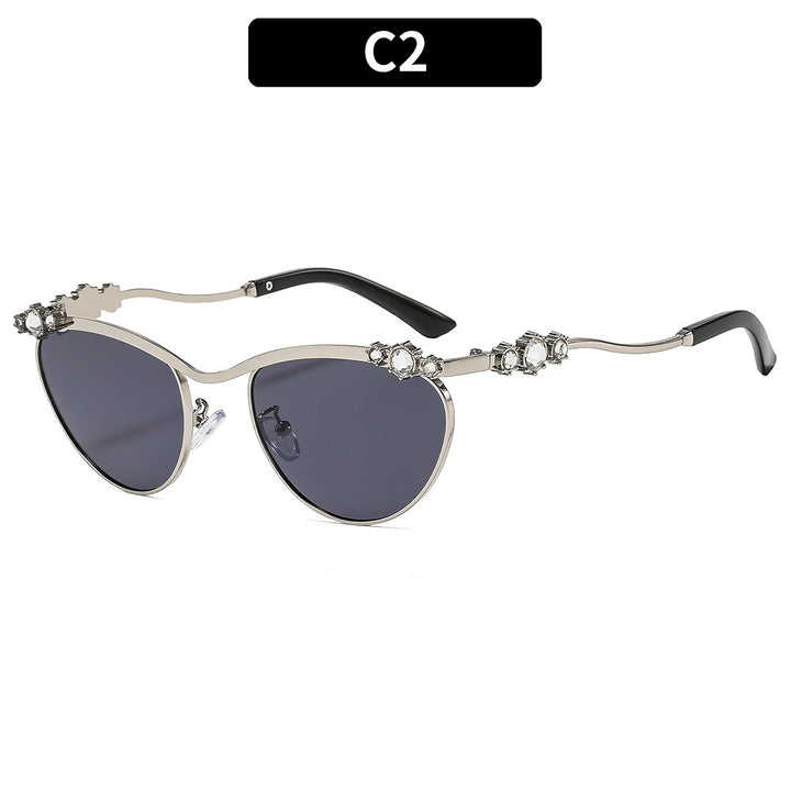 Dame Designer-solbrille med glitrende detaljer Skanto