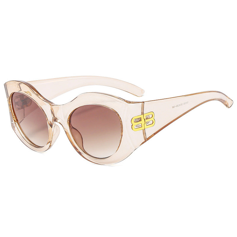 Dame Designer Cat-Eye solbrille med elegant profil og UV-beskyttelse Skanto