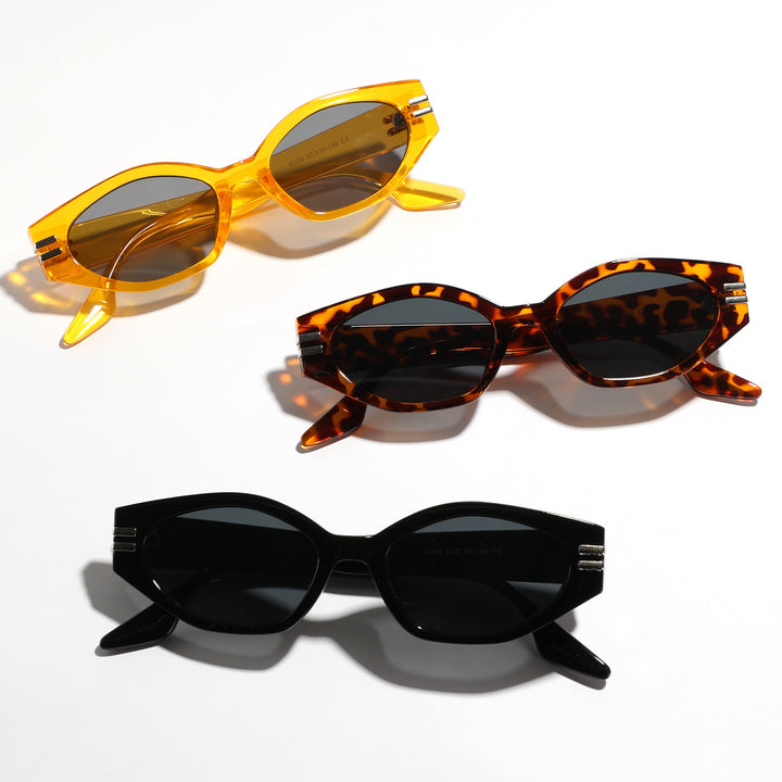 Dame geometrisk solbrille i ikonisk design Skanto