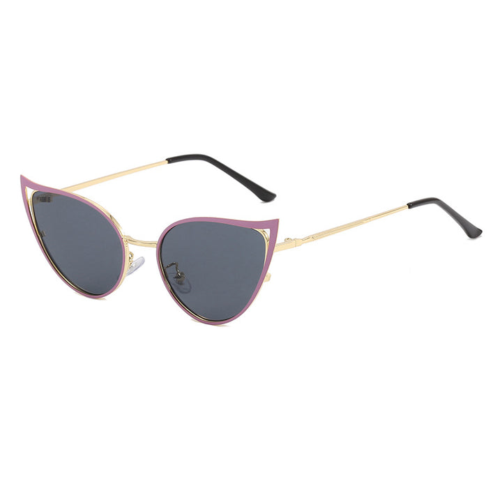 Dame cat-eye solbriller med elegant metallramme og UV-beskyttelse Skanto