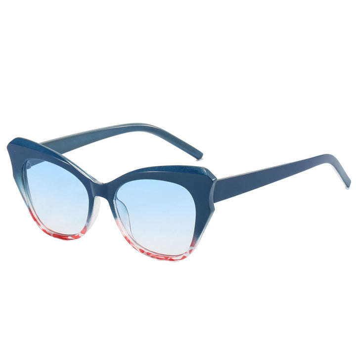 Damen Cat-Eye solbriller med ekstravagant speilingsdesign Skanto