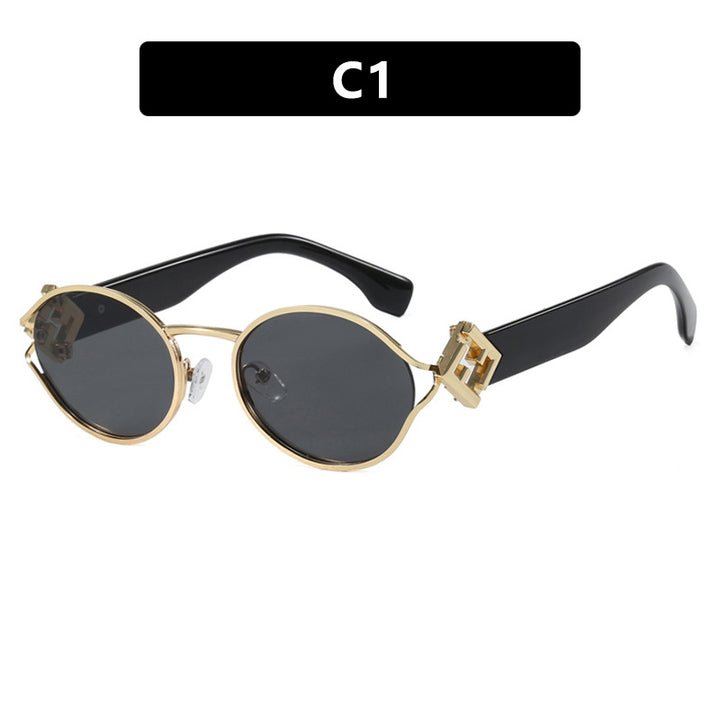 Dame moter solbrille med elegant metallramme og UV-beskyttelse Skanto