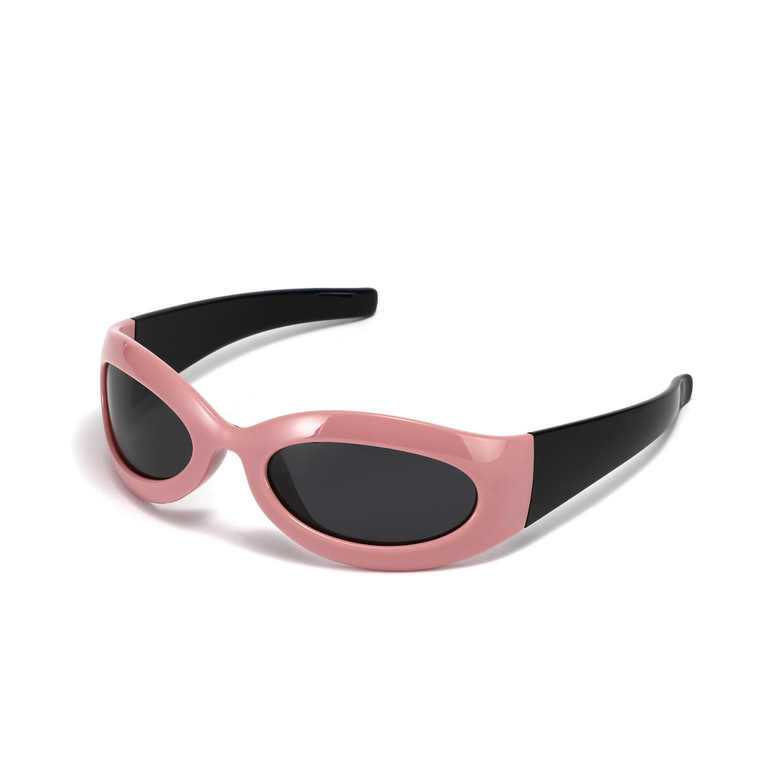 Dame modische retro solbrille i trendy oval design Skanto