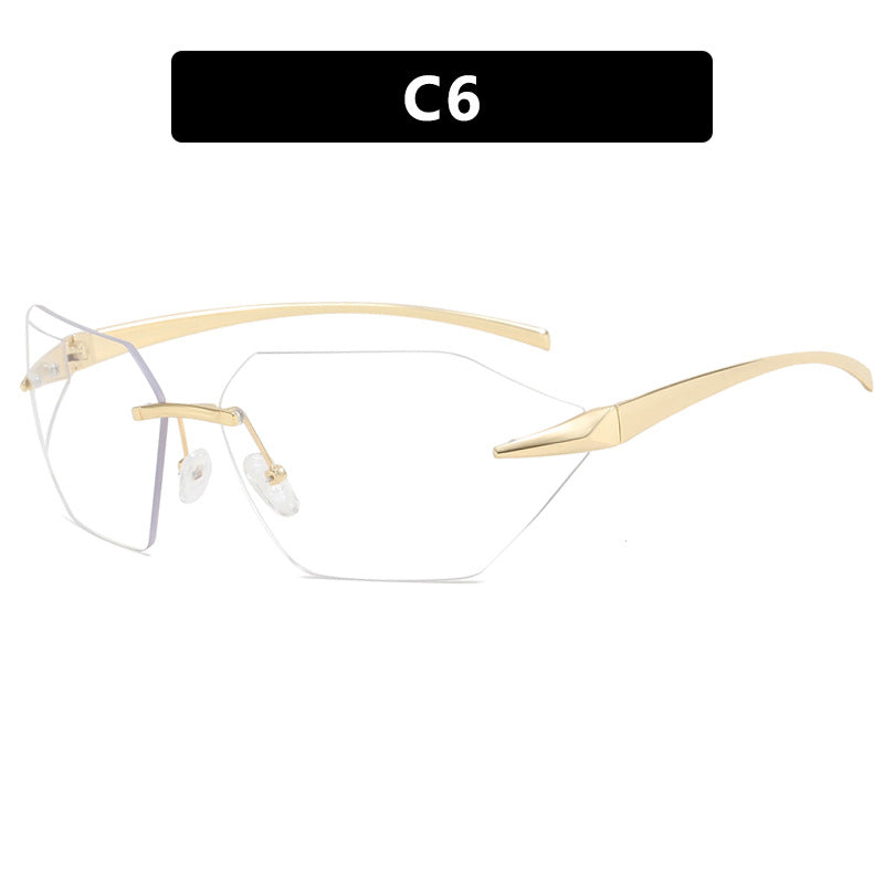 Damer geometrisk solbrille med elegant metallramme og polarisert glass Skanto