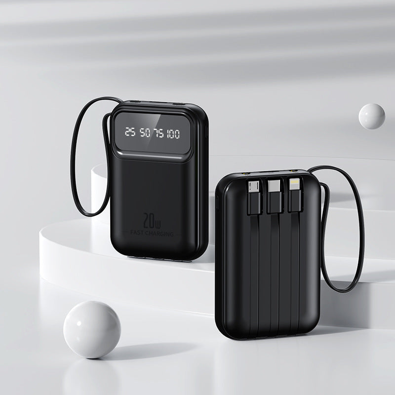 Kompakt powerbank med integrerte hurtigladeporter Skanto