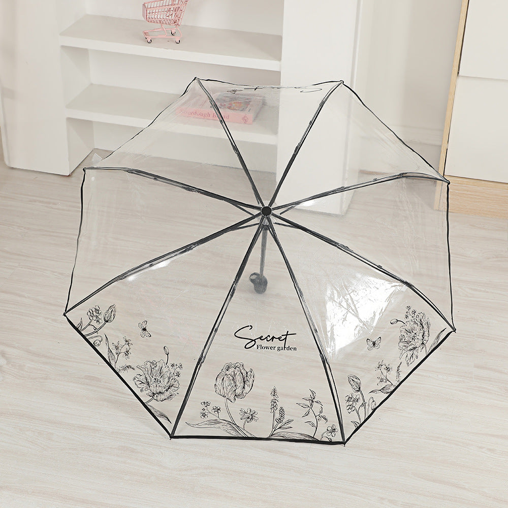 Damer elegant gjennomsiktig paraply med romantisk design Skanto