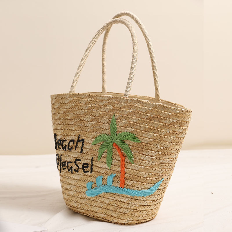Strandleinen Veske med Personalisert Broderi Skanto