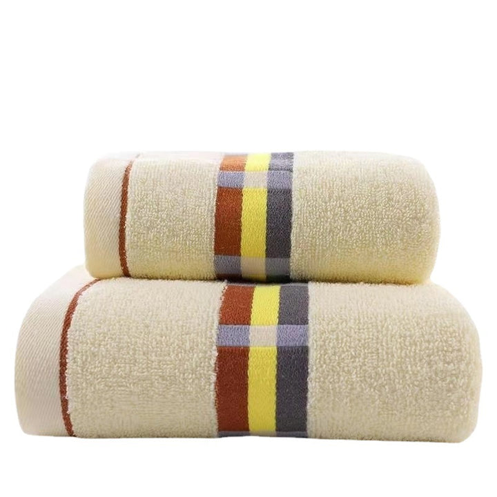 Dame Frotte Håndkle med elegant stripebård Skanto