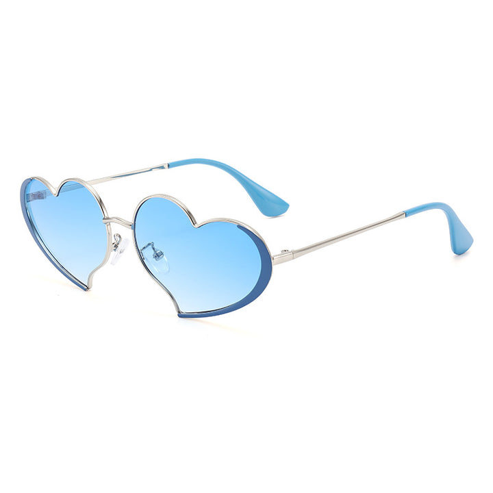 Dame hjerteformet solbrille med glamorøs ramme Skanto