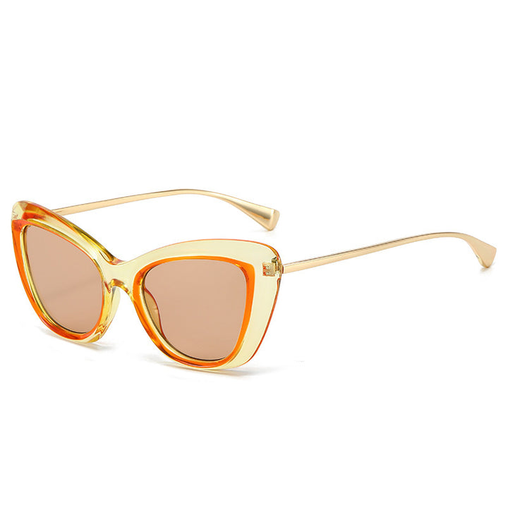 Dame Cat-Eye solbriller med elegant metallramme Skanto