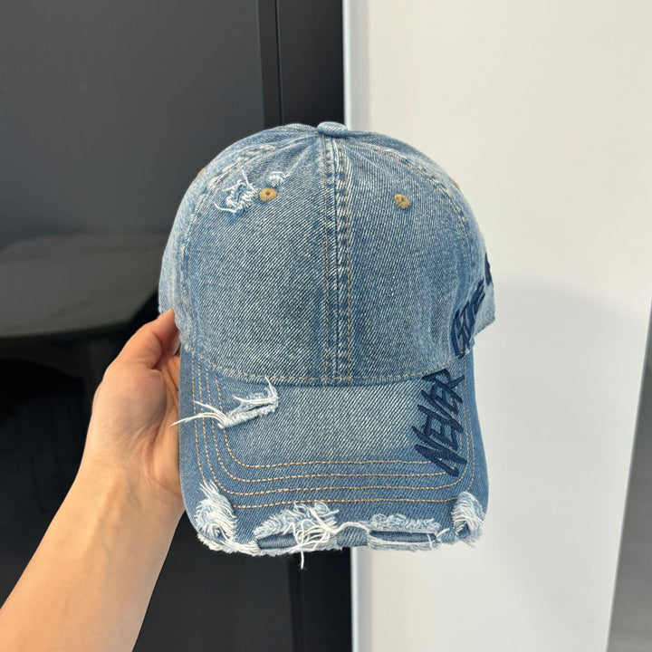 Kvinnenes slitte denim baseballcap Skanto 1784083869