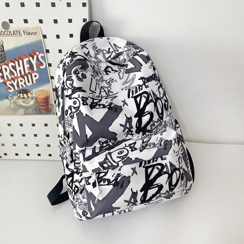 Kunstnerisk Graffiti Print Skole Rygsekk