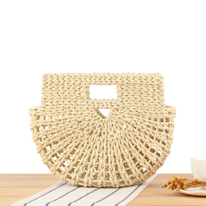 Hand-knotted basket bag with textured design Skanto