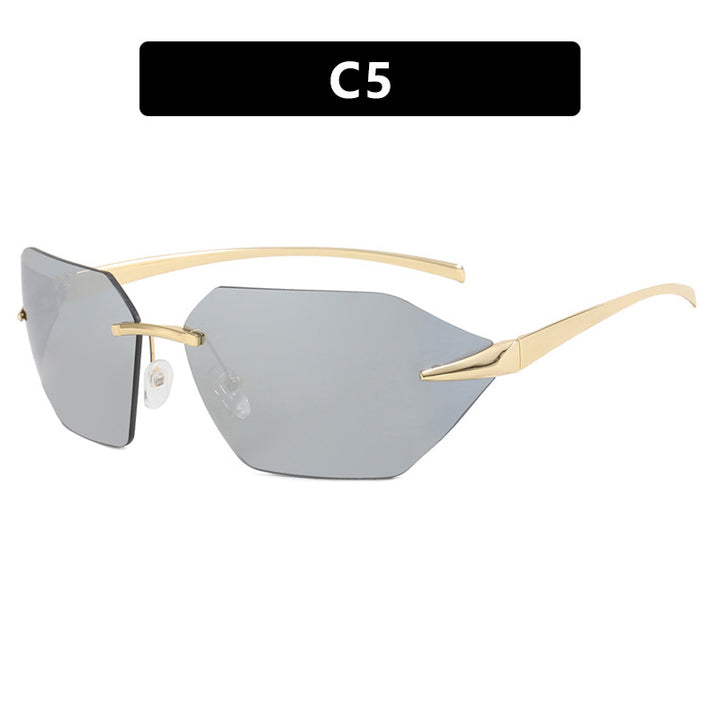 Damer geometrisk solbrille med elegant metallramme og polarisert glass Skanto