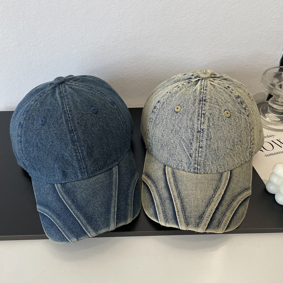 Kvinnenes vintage slitt denim baseball caps Skanto