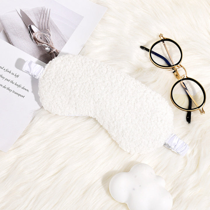 Dame nan kosete Thermo søvnmaske i teddyfleece med justerbart satinstropp Skanto