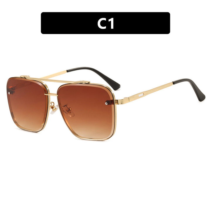 Dame kvadratisk solbrille med beskyttende glass og moderne metallramme Skanto