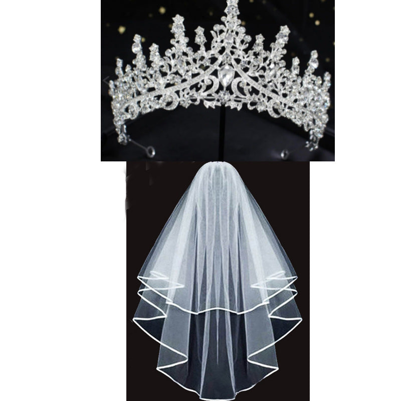 Dame Bryllup Tiara og Slør Sett Skanto