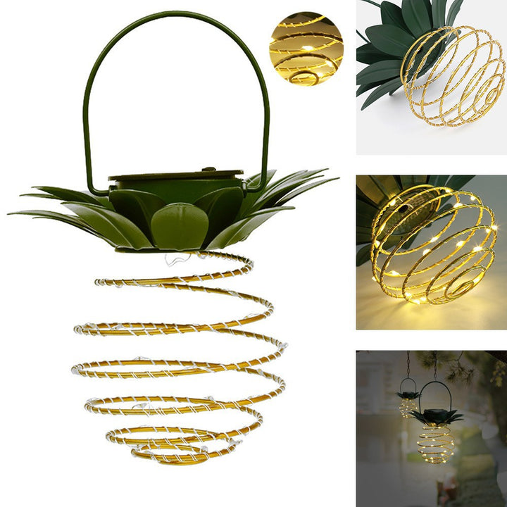 Spiral Hengende Solar LED Lantern Med Lotus Kåpe Og Bæregrep Skanto