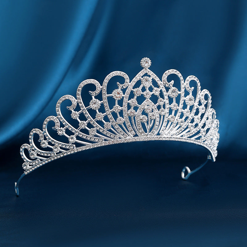 Dame Elegant Strass-tiara med florale detaljer Skanto