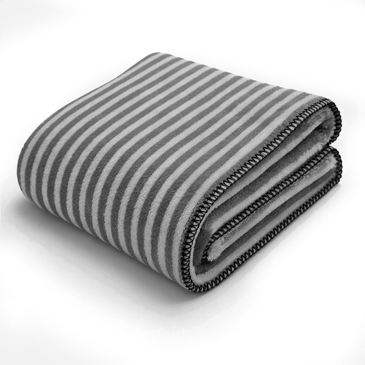 Dame varm komfortabel fleece-teppe med elegant stripe-struktur Skanto