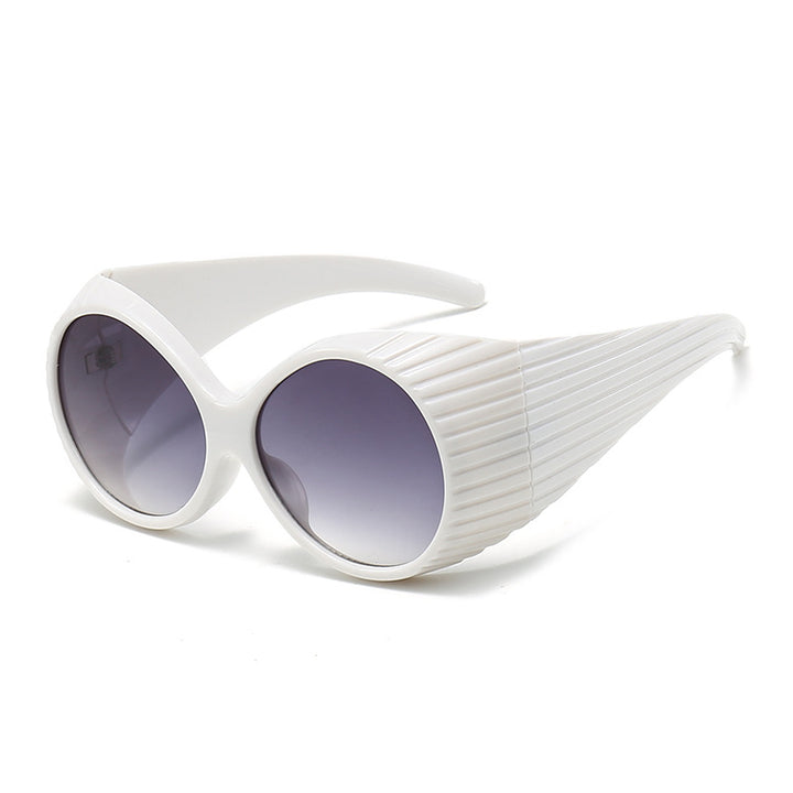 Dame Oversized Cat-Eye Solbriller med stilig, strukturert ramme Skanto