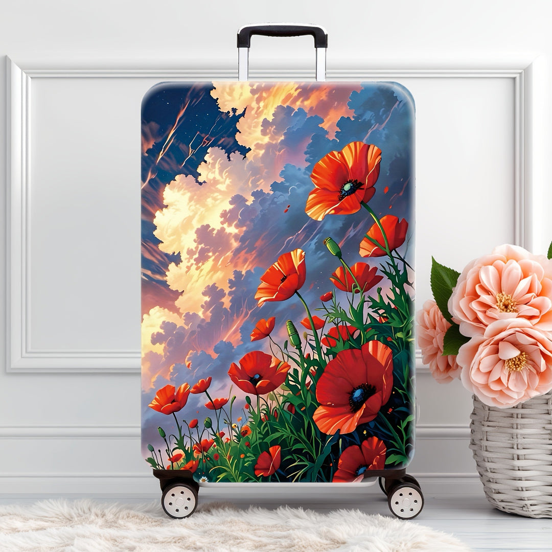 Damer hardkoffert med blomstermotiv Skanto