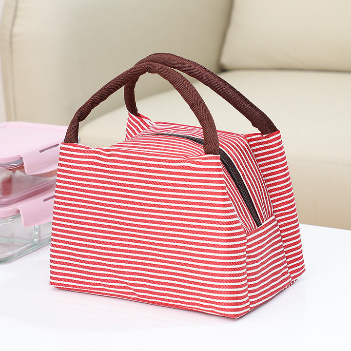 Insulated lunch bag with elegant stripe pattern Skanto