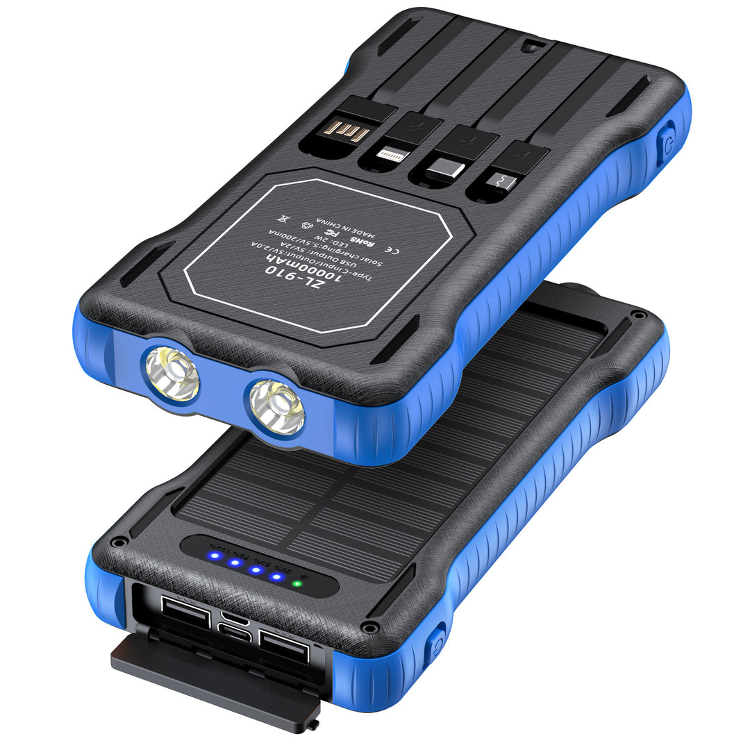 Solar Powerbank med Integret LED-Lys Skanto