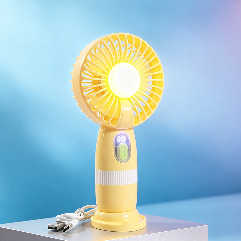 Dame bærbar mini vifte med integrert LED-lys Skanto