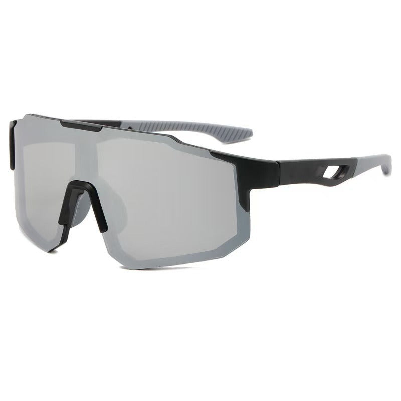 Unisex nan sporty sykkel-solbriller med ett-stykk visir, UV-beskyttelse og gummierte nesepads Skanto