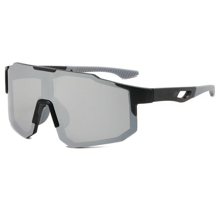 Unisex nan sporty sykkel-solbriller med ett-stykk visir, UV-beskyttelse og gummierte nesepads Skanto