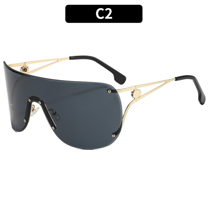 Dame visir-lignende solbrille med elegant metallramme Skanto