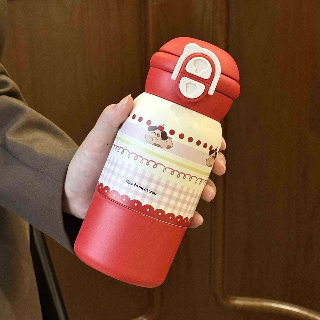 Damen Isoliertrinkflasche mit praktischem Klappverschluss und fröhlichem Design Skanto