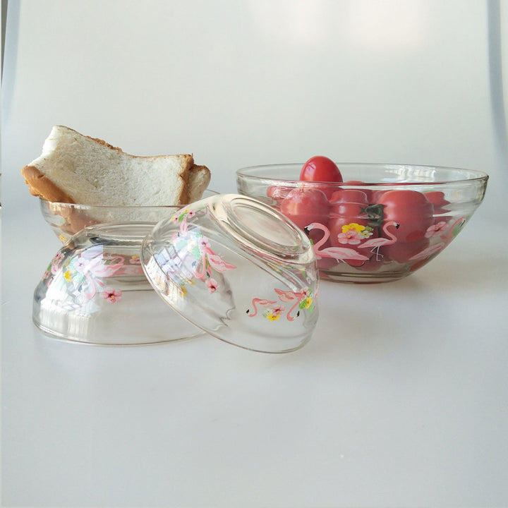 Dame oppbevaringsskåler-sett med fargerike flamingo-motiver Skanto