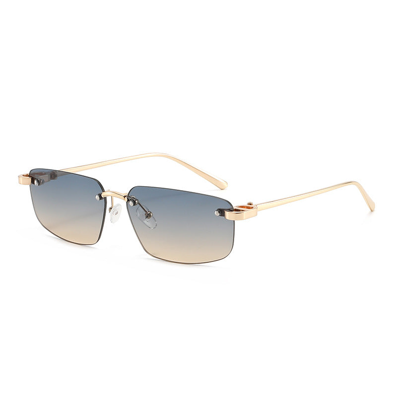 Dame moteriktig rektangulær solbrille med minimalistisk ramme Skanto