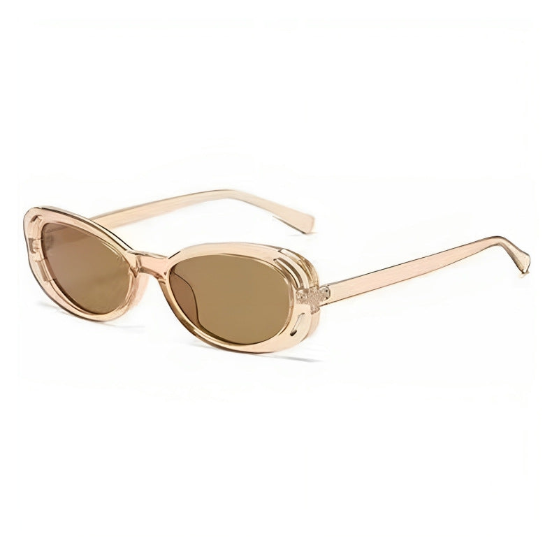Damer Cat-Eye solbriller med elegant, transparent ramme og UV-beskyttelse Skanto