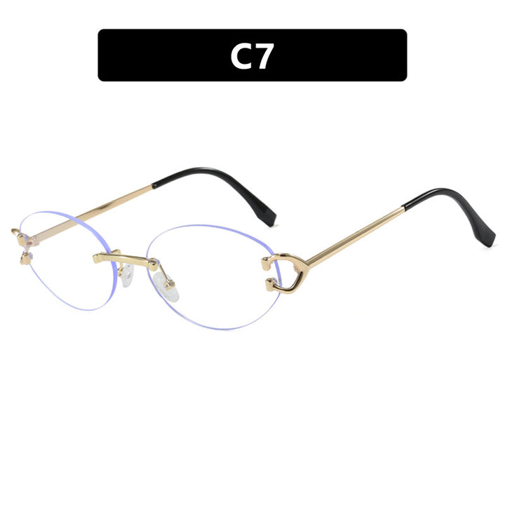 Dame elegant ovalformet solbrille med moderne metalramme Skanto
