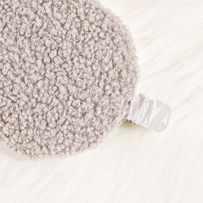 Dame nan kosete Thermo søvnmaske i teddyfleece med justerbart satinstropp Skanto