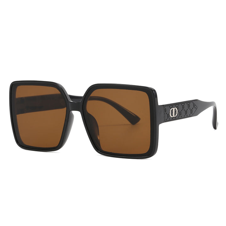 Damer moterik firkantet solbrille med gjennomsiktig design Skanto