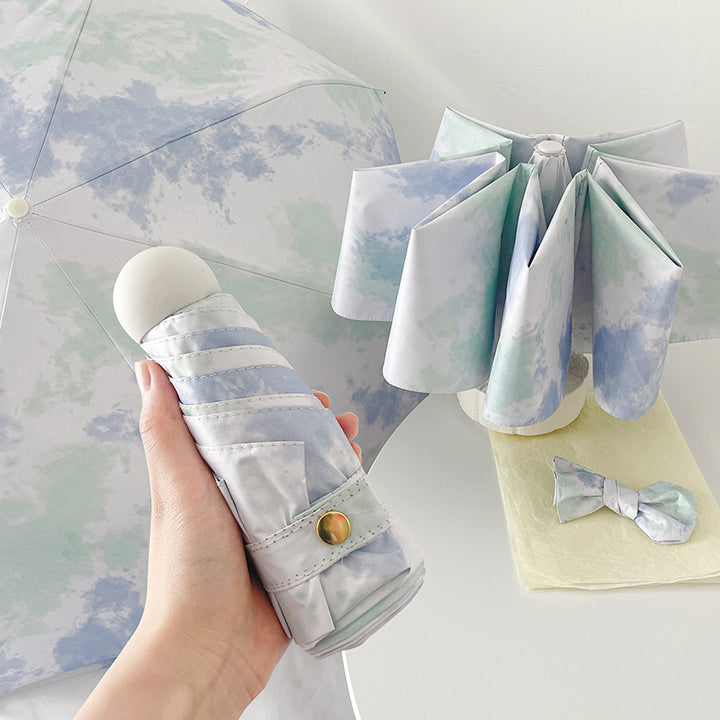 Damer elegant sammenleggbare paraply med moderne sky mønster Skanto