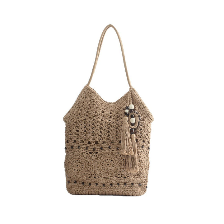 Hekletthåndveske med fransede aksenter Skanto